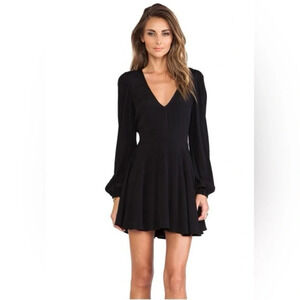 Revolve Lovers + Friends Shimmy Black Long Sleeve Skater Mini Dress Size S